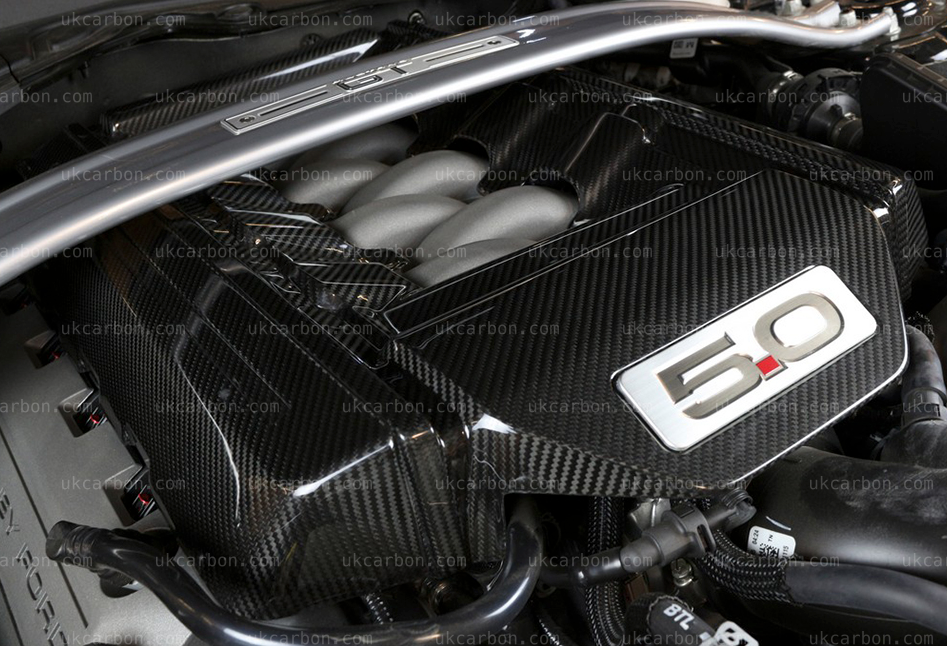 Ford Mustang 5.0 V8 GT S550 Carbon Fibre Engine Cover Replacement by UKCarbon